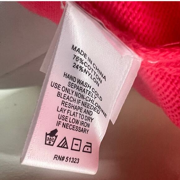 CeCe Knit Top Medium Pink Sweater Puff Sleeve Ribbed Crew Neck Cotton Minimalist - Picture 10 of 10